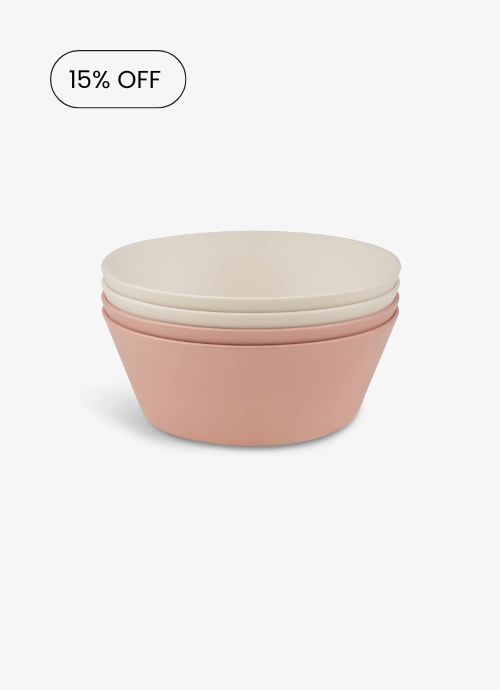 Eco Bowls Set of 4 in Pink/ Cream