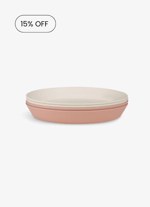 Eco Plates Set of 4 in Pink/Cream